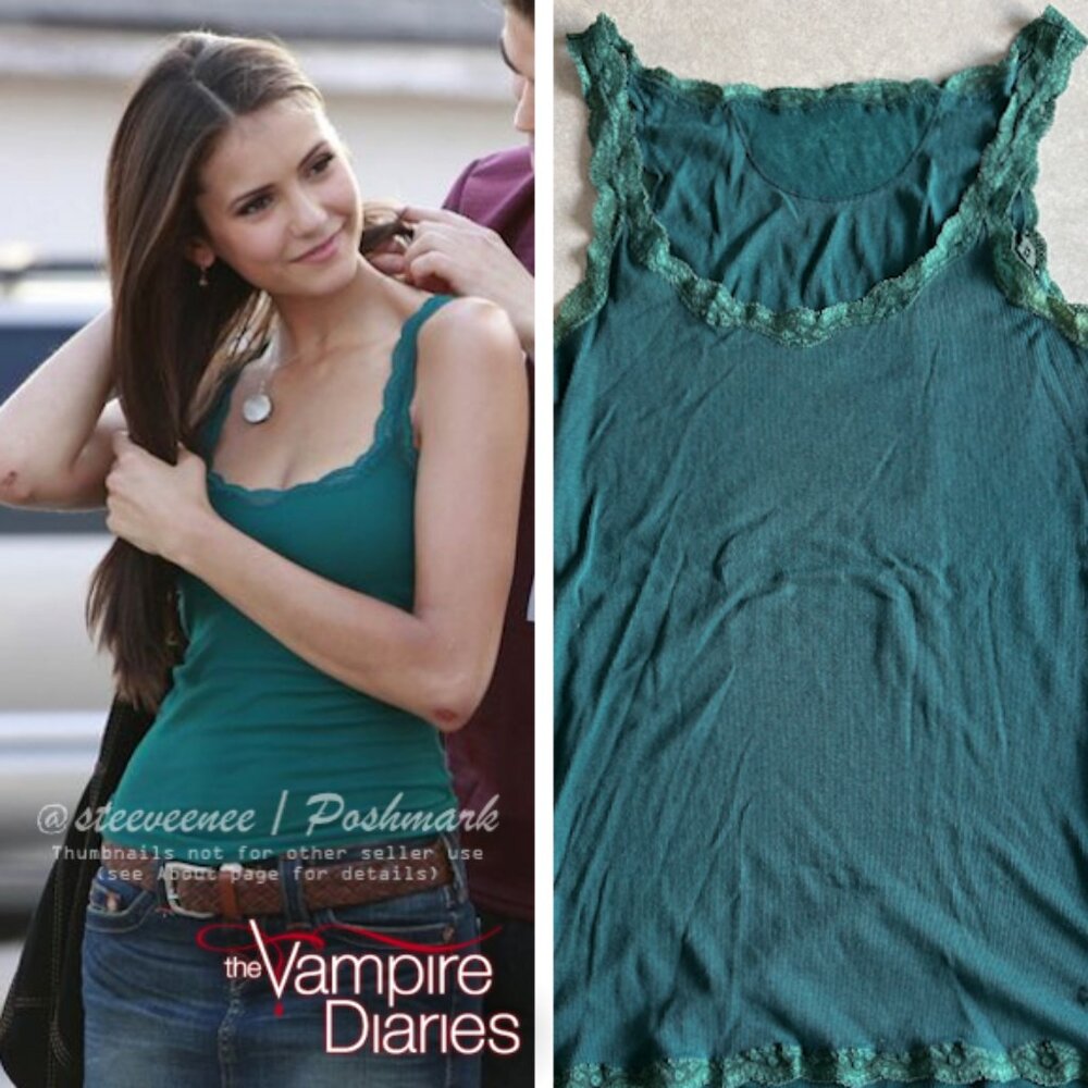 American Eagle Outfitters Lace Trim Tank Top ALT ASO Elena Gilbert FLAWED